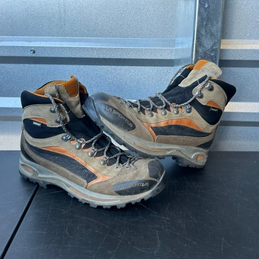 La Sportiva Gore-Tex Hiking Boots Mens‎ Size 8.5 Tan Black Made in Italy
